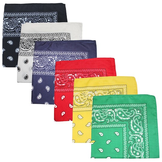 Qraftsy; Paisley Bandanas Head Wrap, 100% Cotton Double Sided, 21 x 21 Inch; Category:Bandanas; Image:1